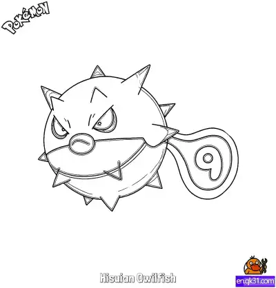 Free printable Hisuian Qwilfish Coloring Page - Free Printable Pokemon Coloring Sheets coloring page